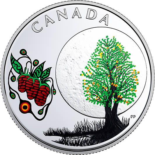 RCM-New-Release:-2018-Pure-Silver-Coin---Thirteen-Teachings-From-Grandmother-Moon:-Strawberry-Moon